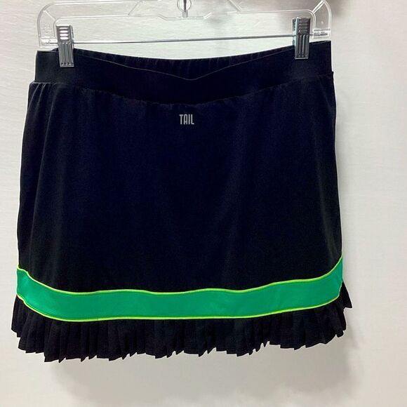 Tail Tennis Skort Skirt Black Green Yellow Inner Liner Shorts L - Picture 2 of 10
